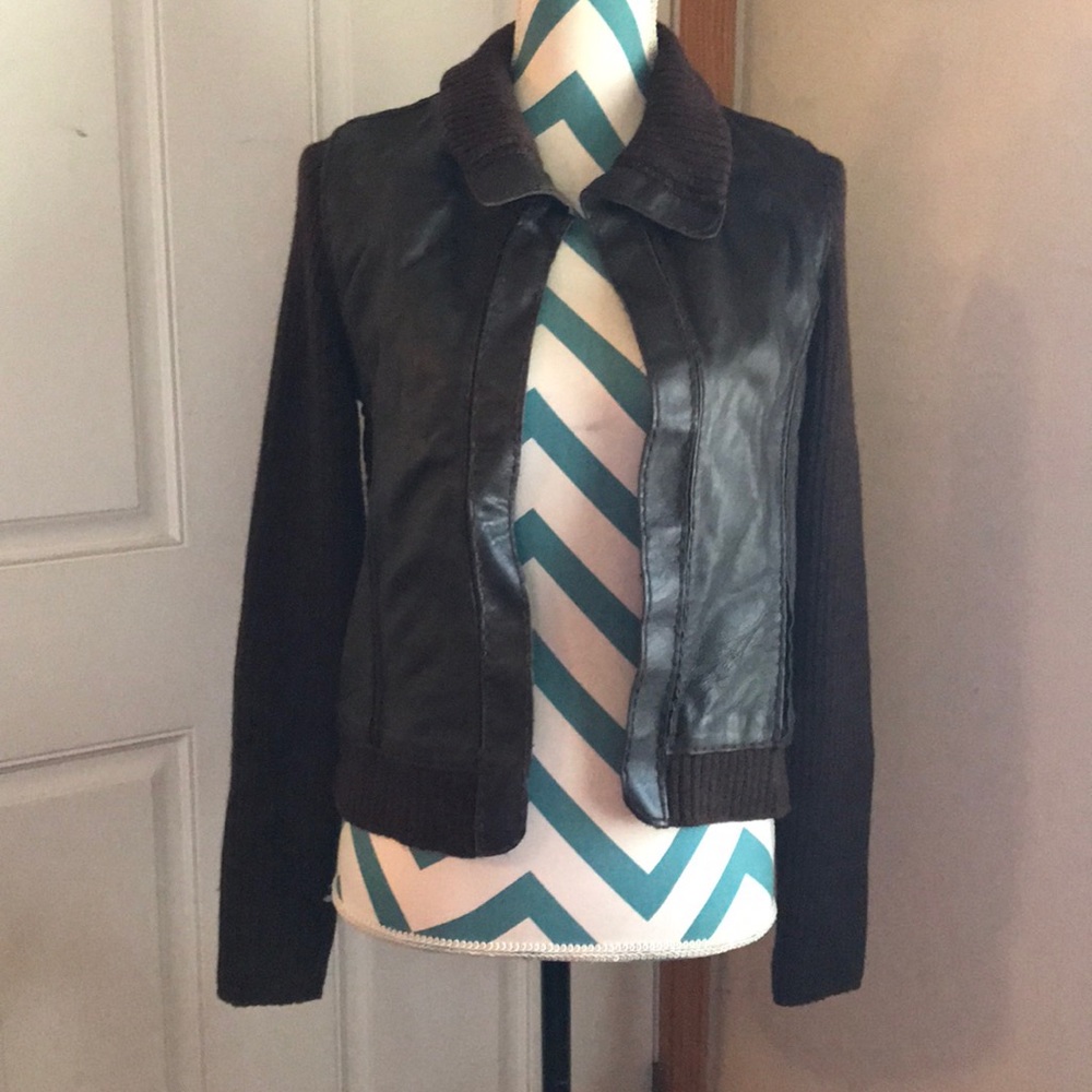 GAP Leather Sweater Jacket Sz Small